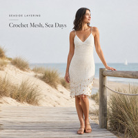 Robe en maille crochetée sur mesure pour femme, transparente, sans manches, col en V, cache-maillot de plage, robe nuisette en tricot avec bordure coquillage, OEM ODM, taille personnalisée