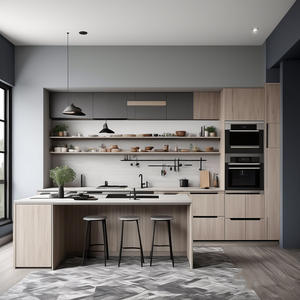 Mini-cuisine moderne pour projets hôteliers et appartements : Meubles de cuisine en acrylique pour petits espaces avec évier, robinet et accessoires de charnières - Product Image 5