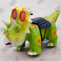 Scooter dinosaure animatronique 3D électrique pour parc d'attractions, voiture dinosaure pour enfants