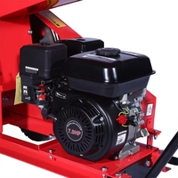 Broyeur de bois horizontal mobile 7 CV à essence OHV 4 temps, machine à couper le bois humide/sec, broyeur de bois segmenté, roulement 6 pièces