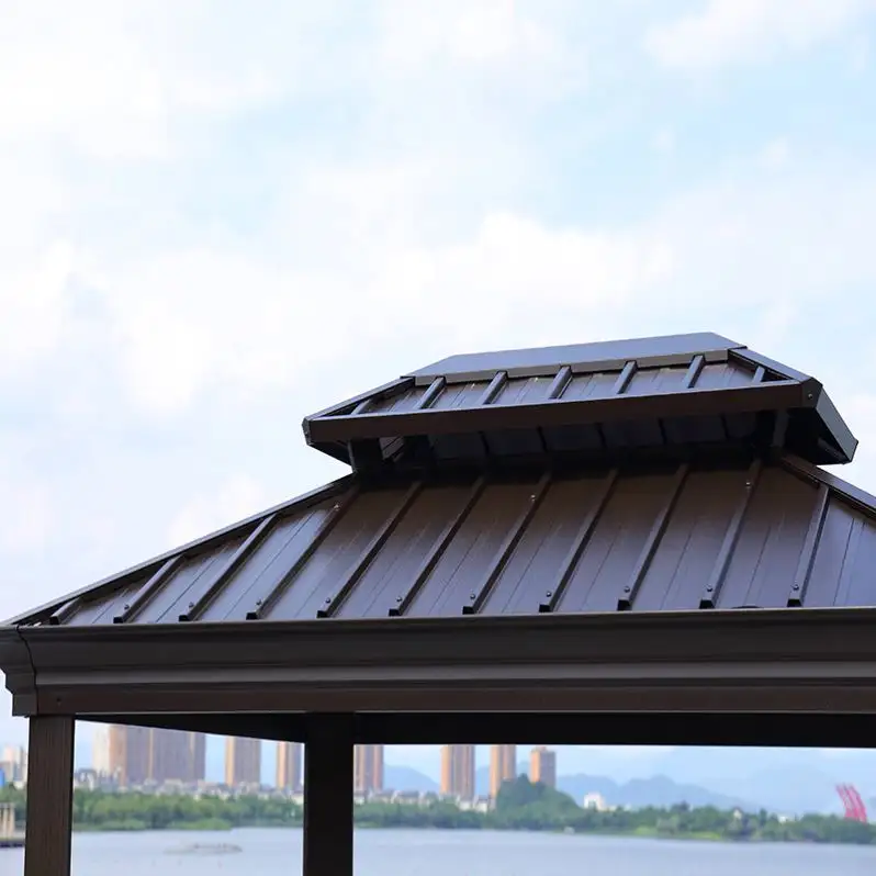 Parasol motorizado para jardín, arcos de aluminio, cubierta para gazebo de Patio, techo de pérgola para terraza al aire libre