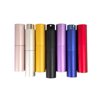 Flacon pulvérisateur de parfum de voyage rond en aluminium tendance de 5 ml, réutilisable, à visser, pour les soins de la peau
