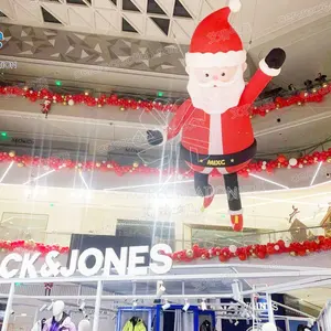 航空热卖悬挂充气圣诞雪人充气圣诞老人气球巨型雪人圣诞装饰