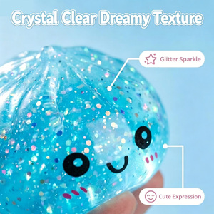 Giocattolo Antistress Sensoriale Squishy a Forma di Grande Panino in Plastilina con Glitter Gel, Giocattolo da Spremere per Tutte le Età, Regalo per Feste - Product Image 2
