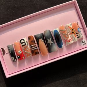 Livraison gratuite, étiquette privée, ongles en acrylique épais de luxe personnalisés, strass, faits à la main, ongles artificiels à presser, uniques - Product Image 2