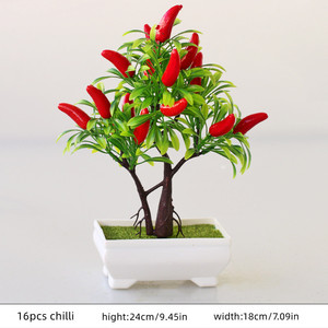 Decoración de interiores Planta de simulación de frutas auspiciosas Bonsai artificial en maceta Simulación Paisaje de plantas verdes - Product Image 3