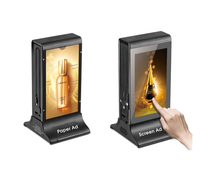 FYD-835S Table Top 7 Ich Single Touch Screen Acrylic Power Bank Table Stand QR Code LED Menu Card Holder NFC
