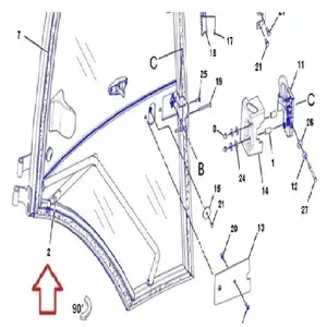 159-4269, Ressort à gaz de porte de cabine 414E, 416C, 416D, 416E, 420D, 420E, 420F, 422E, 426C, 428C, 428D, 428E, 430E, 442D - Product Image 2