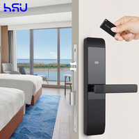 Cerradura Inteligente para Puerta de Habitación de Hotel, Negra, con Tarjeta Magnética, Sin Llave, con Sistema de Software de Gestión