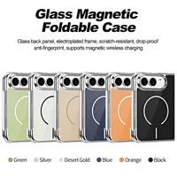 Nouvelle coque de téléphone magnétique transparente en verre pour iPhone Duo 18 Fold, coque arrière antichoc pour iPhone Duo, protection Funda