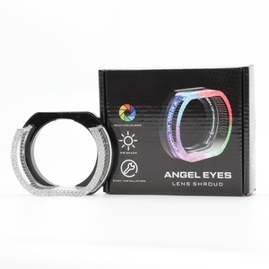 2.5" RGBW 12V U-shaped Multicolor Front <b>Light</b> <b>Led</b> Angel Eyes halo Rings Headlights Decorate Shroud Cover for <b>Projector</b> Lens - Product Image 4