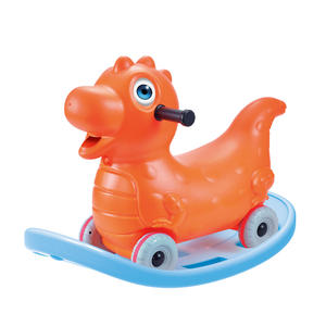 Mainan Mobil Tunggang Anak 2 in 1 Dinosaurus Kartun Besar dengan Papan Goyang - Product Image 1