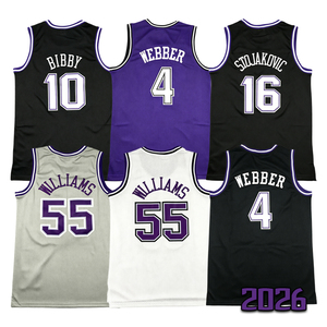 Maillot cousu Jason Williams pour hommes 2026 # Maillot de basket-ball rétro décontracté 55 Mike Bibby Chris Webber Peja Stojakovic - Product Image 2
