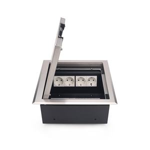 Boîtier de plancher surélevé avec prise de sol dissimulée et couvercle de gestion des câbles pour installation au bureau - Product Image 4