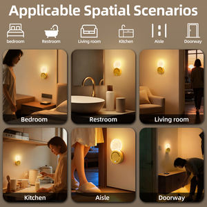 โคมไฟติดผนังแบบสัมผัส ชาร์จไฟผ่าน USB สไตล์นอร์ดิก โมเดิร์น สำหรับตกแต่งบ้าน พร้อมเซ็นเซอร์ตรวจจับความเคลื่อนไหวไร้สาย แม่เหล็กติดตั้งข้างเตียง ไฟ LED สำหรับกลางคืน - Product Image 5