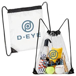 25C trasparente PVC con coulisse zaino in poliestere Topbag stampa Logo pacchetto promozione CTB002 trasparente zaino - Product Image 2