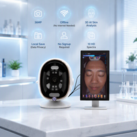 Testeur de peau facial IA hors ligne 10 spectres RGB UV PL WiFi, machine autonome avec écran tactile 21,5 pouces, topographie 3D du visage, UE