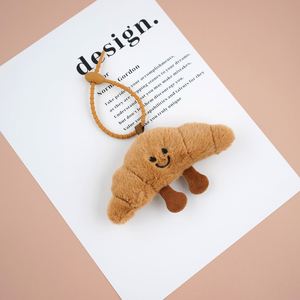 Creative Croissant Plush Keychain Cute Baguette Charm Simulation Food Keyring Soft Toy <b>Gift</b> for Women Girls <b>Bag</b> Purse Decoration - Product Image 6