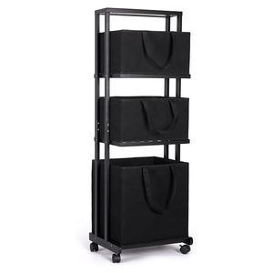 Cesto para Ropa Sucia de Bambú de Alta Calidad con 3 Niveles, con Ruedas - Product Image 3