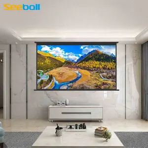 Seeball 84/100/120/150 Inch Motorized Screen RF Remote Control Electric Projection Screen Projector Screen Factory