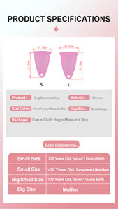 Offre Spéciale : Coupes Menstruelles Réutilisables en Silicone de Qualité Médicale, Écologiques, Stérilisables, Durée de Vie 3-5 Ans, Emballage Incluant un Sac en Tissu - Product Image 5