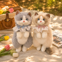 Sac à dos en peluche chat modèle Edamame Printemps 2026 45x55cm Doux et frais Fermeture éclair Cadeau d'anniversaire idéal Peluche mignonne