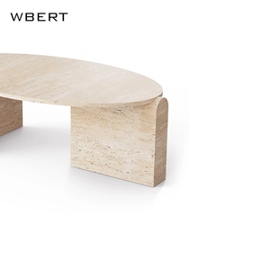 Wbert Wabi-Sabi โต๊ะน้ำชาหินอ่อนรูปไข่สำหรับบ้านห้องนั่งเล่นโต๊ะกาแฟที่ทันสมัย - Product Image 3