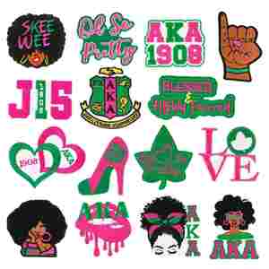 แพทช์ปักลาย Black Sister Delta AKA DST Sorority ขนาดใหญ่ สำหรับตกแต่งกระเป๋าและเสื้อผ้า - Product Image 4