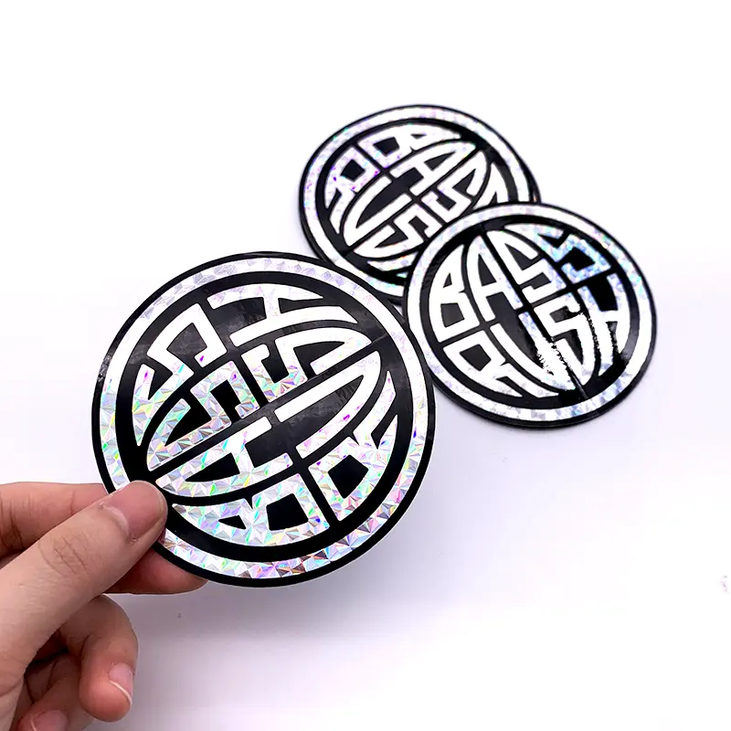 DIY Custom Logo Die Cut Round Car Laptop Stickers,UV Proof Label Printing,PVC Vinyl Circle Bumper Sticker
