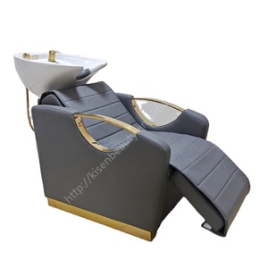Sillón de Lavado de Cabello Estilo Europeo Kisen, Muebles de Salón de Alta Gama, Lavabo de Cerámica, Negro, Blanco, Beige, Gris - Product Image 1