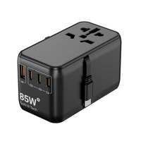 Adaptor Perjalanan Universal Worldplug PD Type-C USB GaN Pengisi Daya Cepat dengan Kabel Multi-Plug untuk Ponsel Internasional