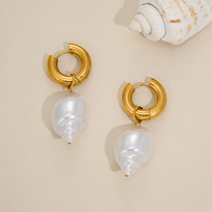 AW NUEVO VINTAGE CORTE BARROCO CLAVO <span class=keywords><strong>FESTIVAL</strong></span> COLGANTE PENDIENTES Dazan 18K Chapado en oro Hipoalergénico Acero inoxidable Lady Jewelry - Product Image 5