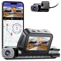 AZDOME Enregistreur de Conduite Transfrontalier à Quatre Objectifs Grand Angle 150° avec Surveillance de Stationnement, Puce Haute Performance et Wi-Fi/GPS Intégrés