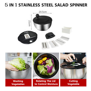 Super <span class=keywords><strong>Septembre</strong></span> Vente Chaude Appareils <span class=keywords><strong>de</strong></span> Cuisine Outils 4.5L Mélangeur à Salade Manuel Fruits <span class=keywords><strong>et</strong></span> Légumes Salade Spinner avec Bol - Product Image 2