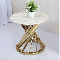 Table basse de salon moderne de luxe blanche/noire avec plateau en marbre réglable en hauteur, structure en acier inoxydable, mobilier de maison