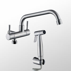 Robinet <span class=keywords><strong>d</strong></span>'eau froide simple de conception moderne Pistolet à bec flexible mural en acier inoxydable 304 pour balcon/blanchisserie/vadrouille hôtels - Product Image 6