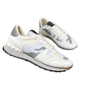 Zapatillas de Running Unisex Rock Runner de Diseño, Parte Superior de Cuero Genuino, Entresuela de Malla, Suela Exterior de EVA, <span class=keywords><strong>Triple</strong></span> Negro, Blanco, Beige, Verano - Product Image 1