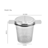 Infuseur à thé en acier inoxydable à double poignée, filtre à thé à mailles extra fines pour tasses