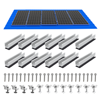 Système de supports de montage de panneaux solaires pour toiture TRIPSOLAR TP008-5 avec surface anodisée, résistant aux vents de 42 m/s et aux charges de neige de 1,4 kN/m²