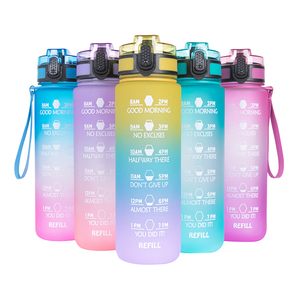 Ailingalaxy motivational mineral water bottle plastic for kids with straw