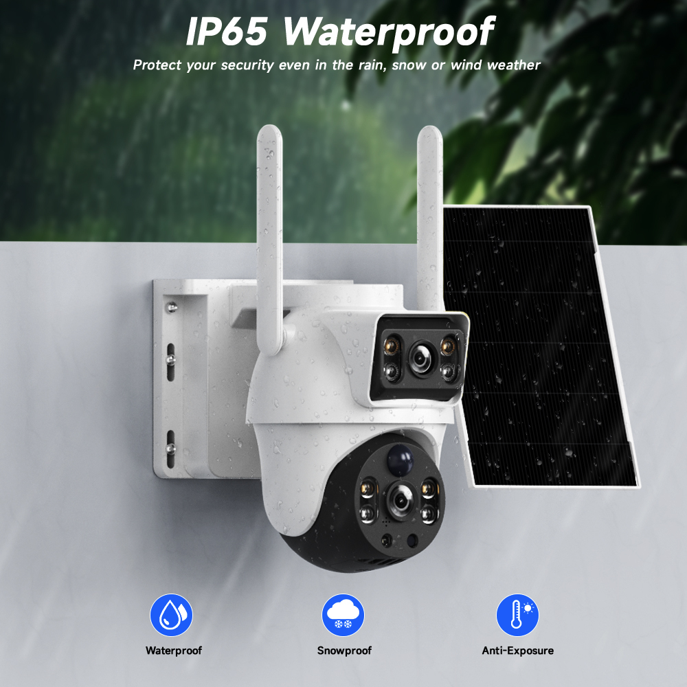 Promotion Price BP9 Double Lens V380 APP PIR Humanoid Detection Dome Camera 360 Degree PTZ Control Solar Camera 4G Sim Card · image 3