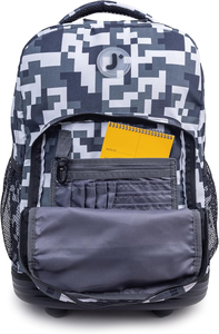 Sac à dos à roulettes camouflage pour enfants, pour fille et garçon, avec roues, pour l'école, les voyages, sac en polyester sans fermeture, sac d'étude à l'étranger - Product Image 4