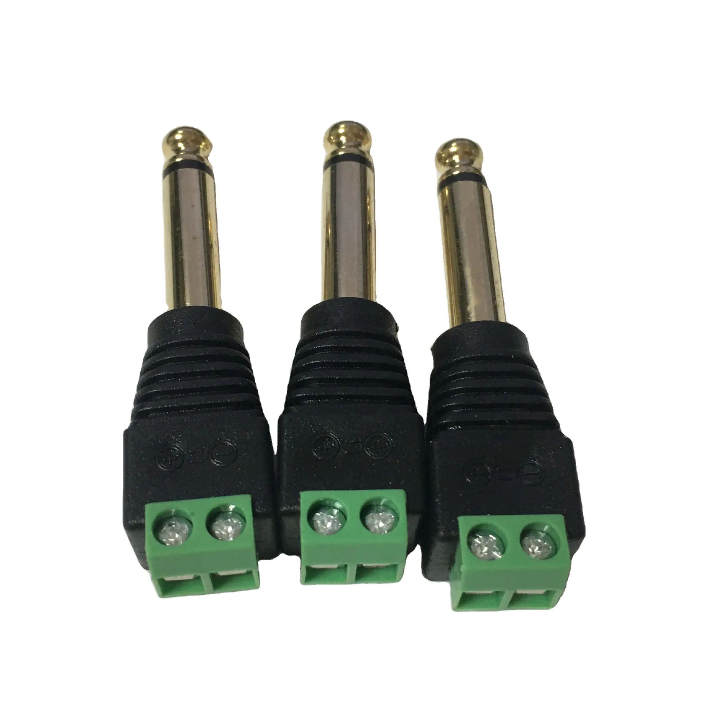 Conector de audio mono a terminal de 2 pines con tornillo, 6,35mm, chapado en oro, precio de fabricación