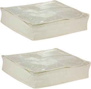 Sac de rangement léger et durable avec un couvercle transparent et une fermeture éclair sur trois côtés, s'adapte parfaitement sous le lit. - Product Image 1