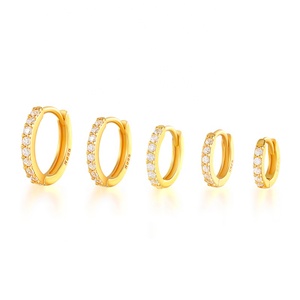 GE11 Pendientes de Aro de Plata de Ley 925 con Circonita Joyería Fina Minimalista Elegante Coreana Unisex para Mujer y <span class=keywords><strong>Hombre</strong></span> - Product Image 6