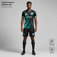 Tenue de football imprimée par transfert thermique intégral, short léger, respirant, anti-humidité, séchage rapide, en polyester, kit d'été