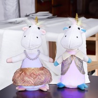 Poupée en peluche licorne à personnaliser, robe en perles, fibre de polyester, décoration d'intérieur, cadeau pour couple, ornements, Noël, Saint-Valentin