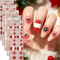 Autocollants pour ongles en gel semi-durcis de Noël, prêts à être expédiés, autocollants pour ongles en gel de Noël, rennes, boîte cadeau pour les fêtes