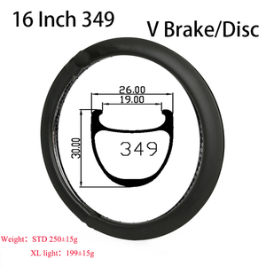 <span class=keywords><strong>Jante</strong></span> en <span class=keywords><strong>carbone</strong></span> 16 pouces 349, 26 mm extérieur 19 mm intérieur, profondeur 30 mm, compatible freins V et freins à disque, <span class=keywords><strong>jante</strong></span> de vélo pliable, jantes <span class=keywords><strong>carbone</strong></span> <span class=keywords><strong>BMX</strong></span> <span class=keywords><strong>Race</strong></span> 20 36 trous - Product Image 1