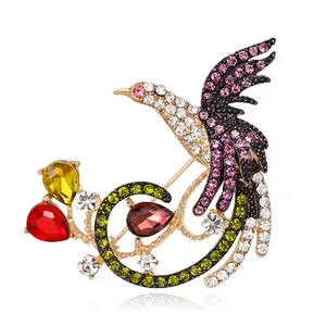 DAG058 Fashion Rhinestones Bird brooch Women brooch pin jewelry Wholesale